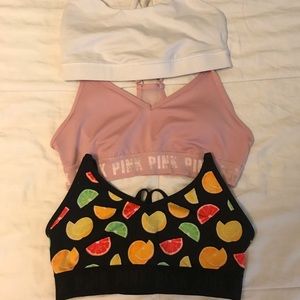 Pink Victoria secret and white lululemon